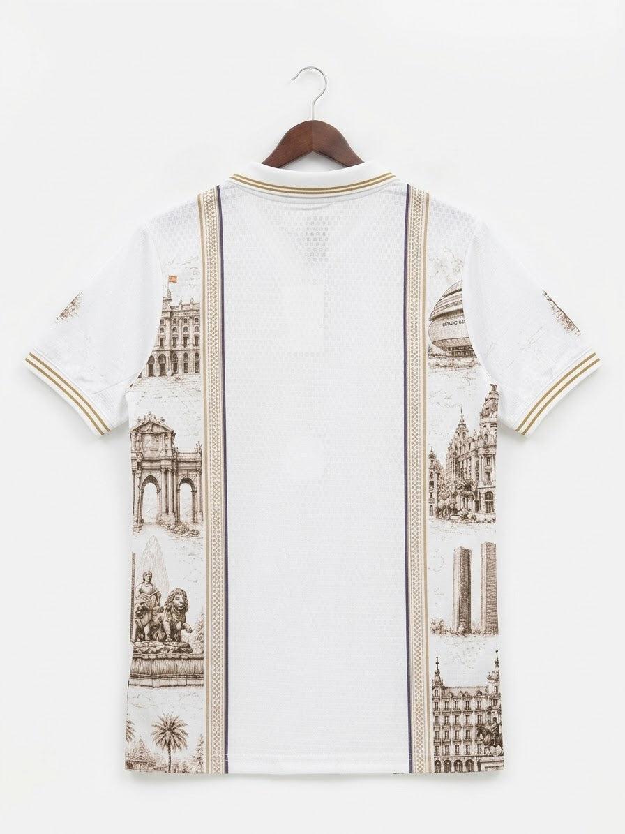 Real Madrid Vintage Cityscape Graphic Football Jersey