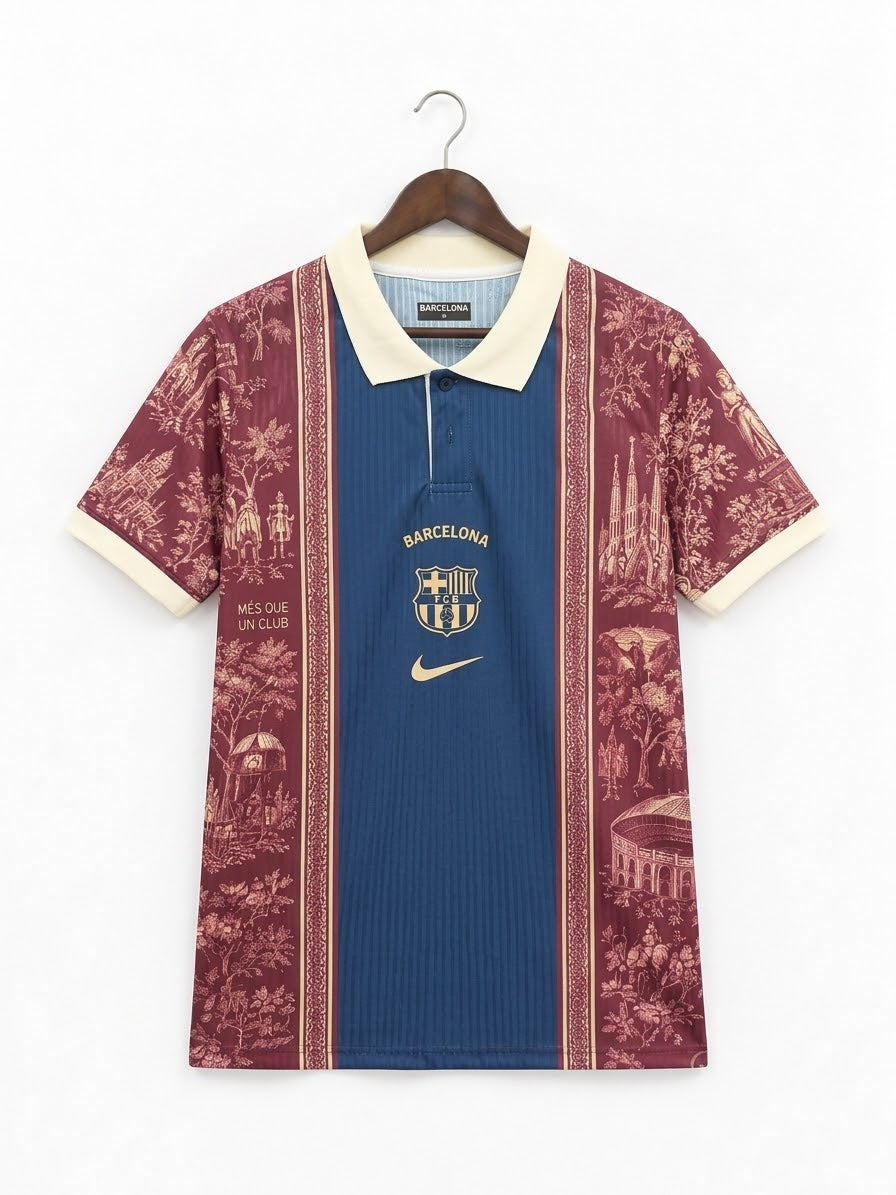 FC Barcelona Vintage-Inspired Graphic Football Jersey